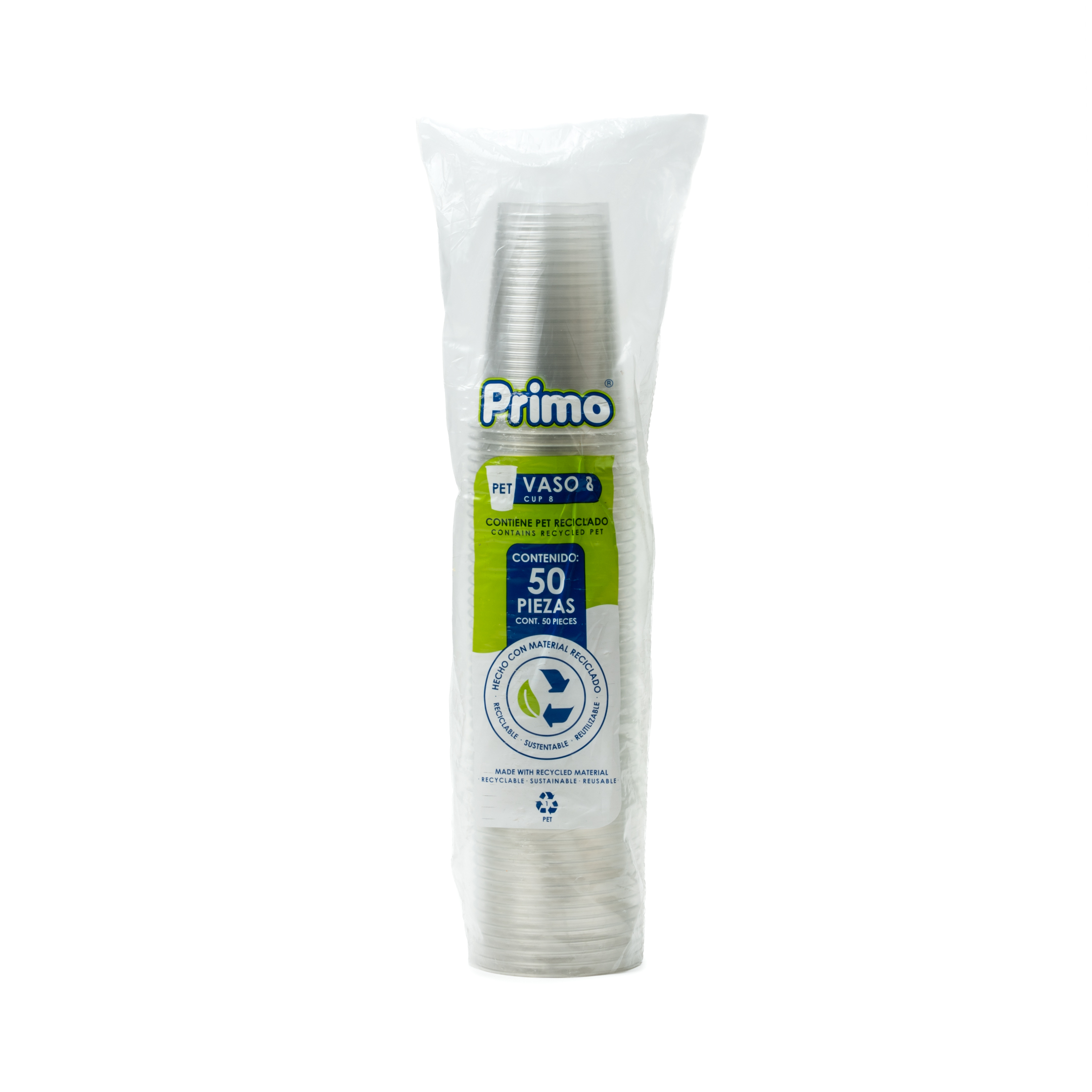 VASO PRIMO  # 8 PET  C/1000 20PAQ/50 PZ